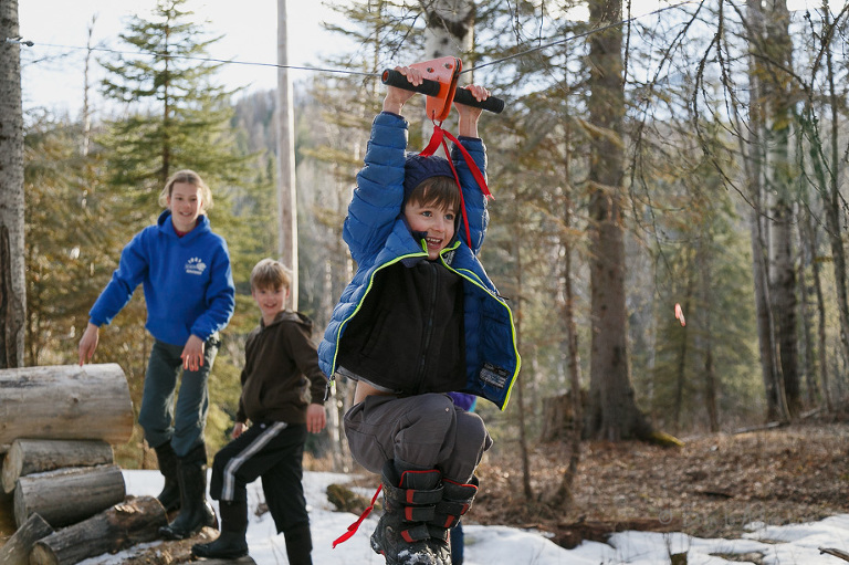 Kids on Zip line
