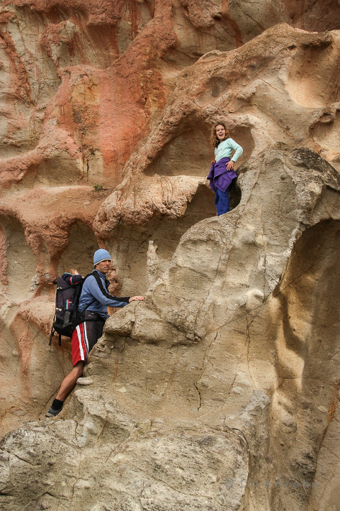 kids climbing rocks