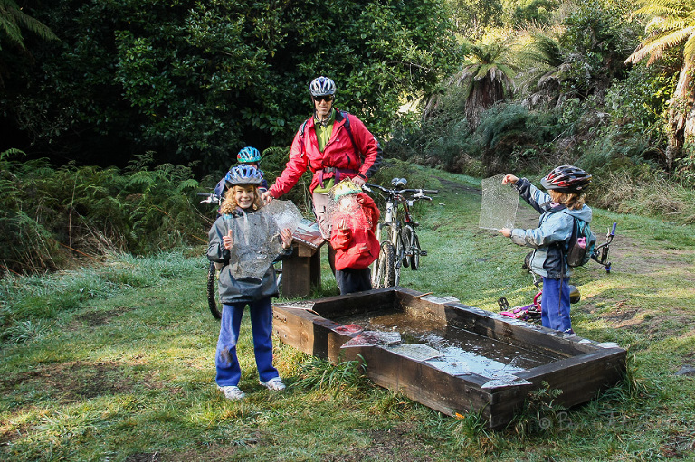 kids playing with ice
