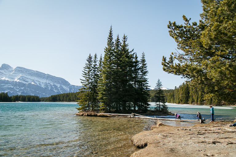 Log crossing Two Jack Lake