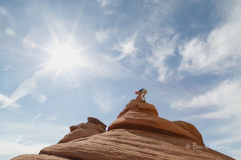 Delicate Arch Kid Climbing