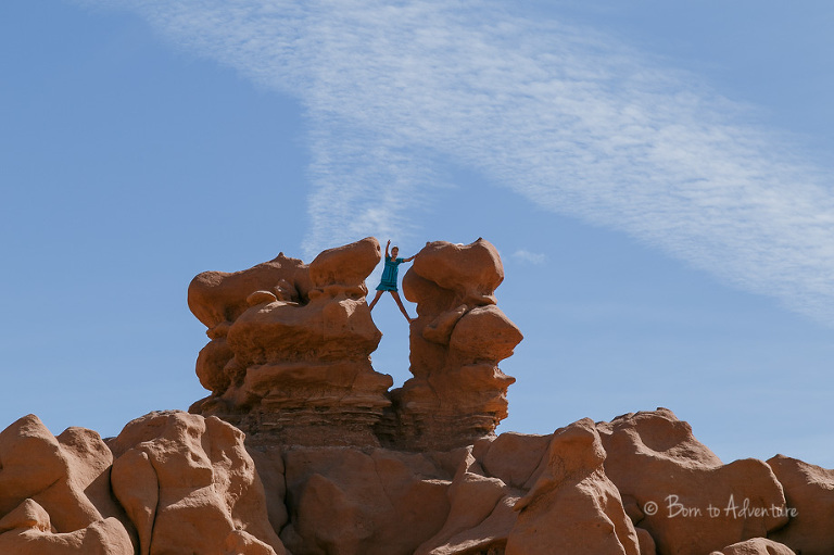 Child climbing at Goblin State Park
