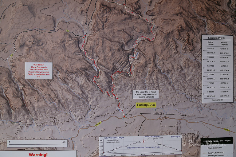 Map of Little Wild Horse Canyon