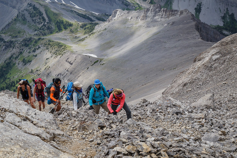 Nearing the summit of 3 sisters fernie