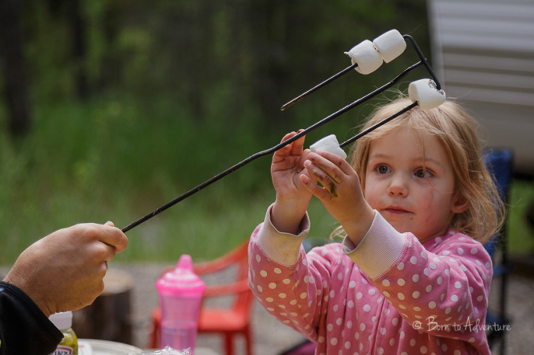 Child roasting marshmellows