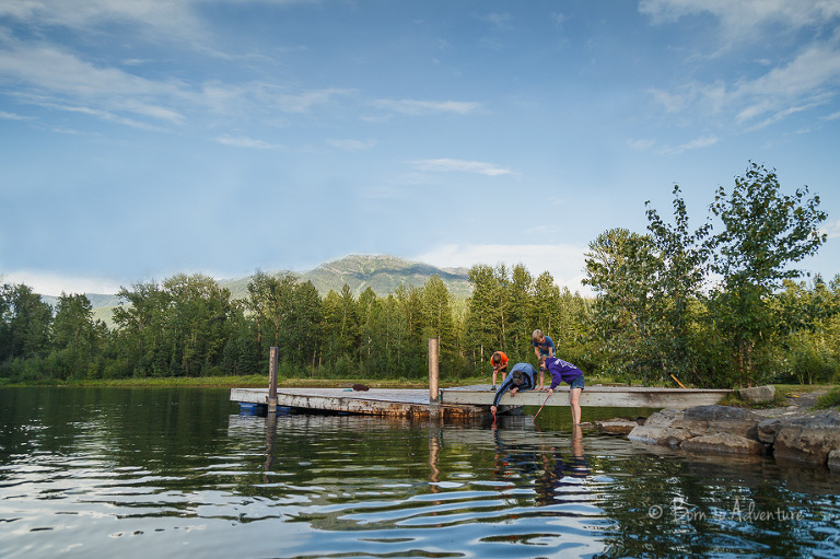 Minnow catching at Maiden Lake Fernie