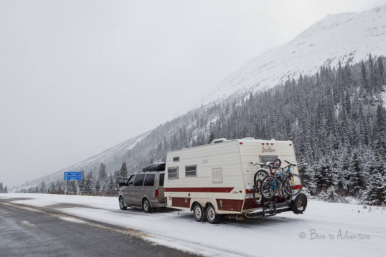 Driver over Highwood pass Kananaskis