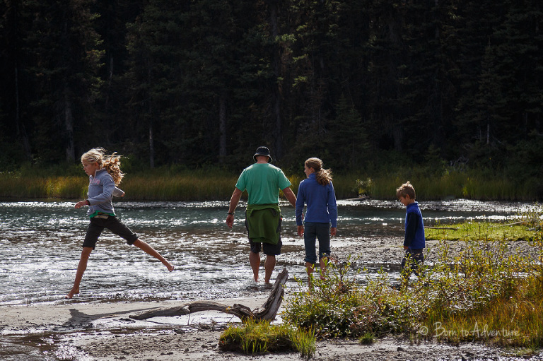 kids playing in Lower Elk Lake