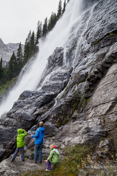 Kids enjoying Petain Falls