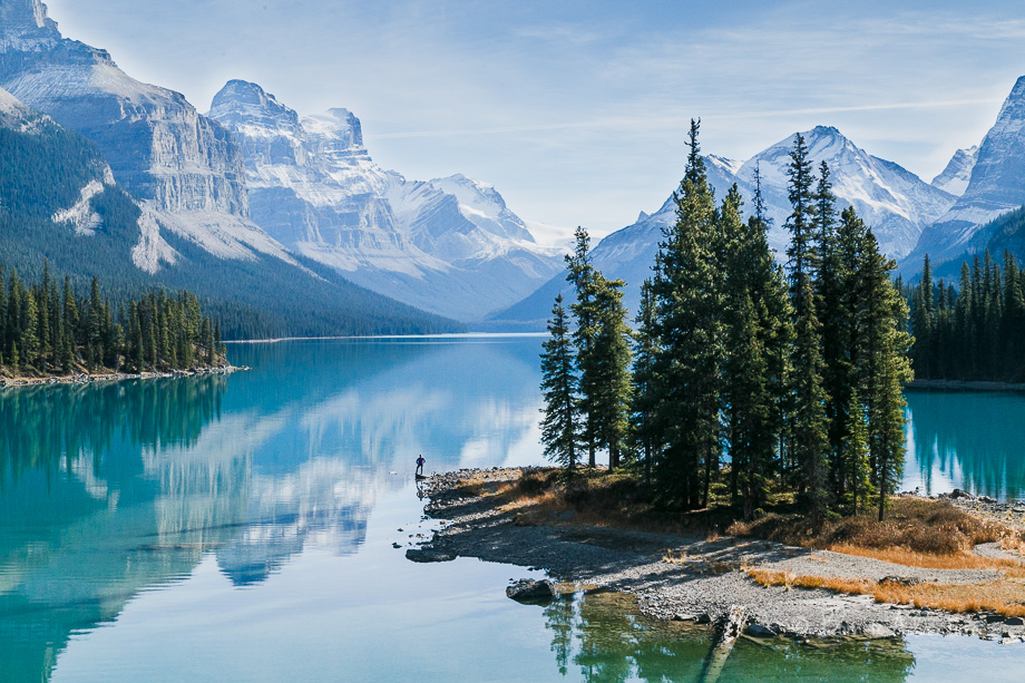 canoeing maligne lake, jasper national park » born to