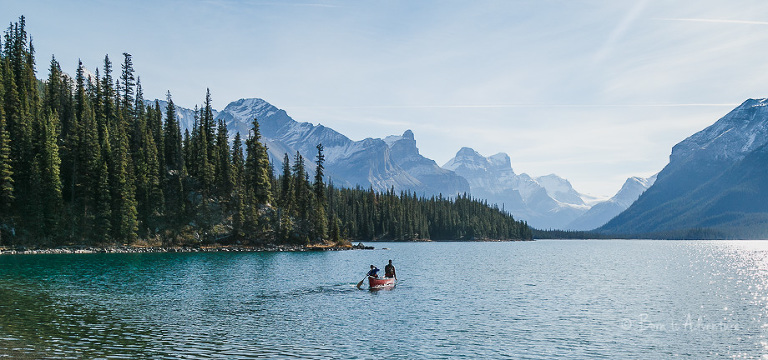 Canoeing on Maligne Lake, Jasper National Park