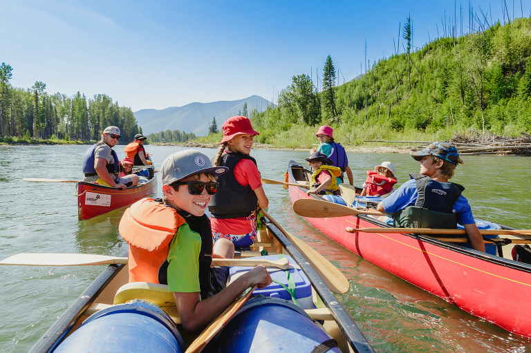 Family Canoeing Flathead River