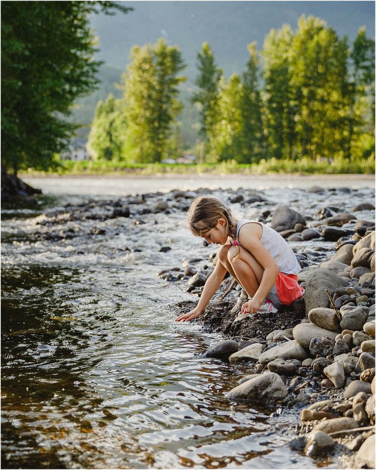 child playing in coal creek fernie