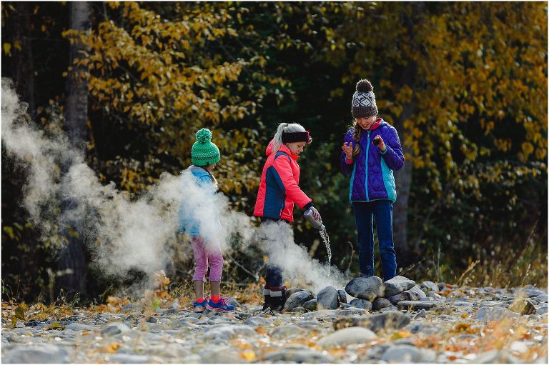 kids around campfire fernie