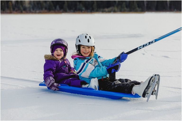 skating on Grave Lake