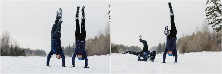 Handstands in the snow