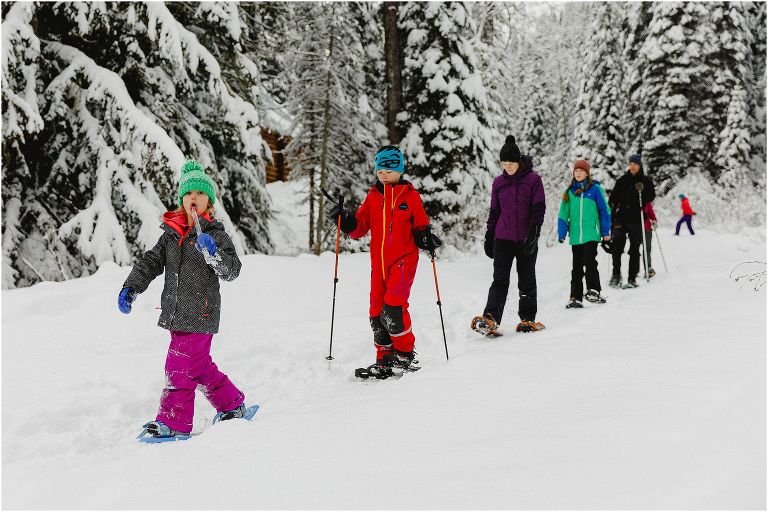 Snowshoeing from Wheeler Hut Rogers Pass