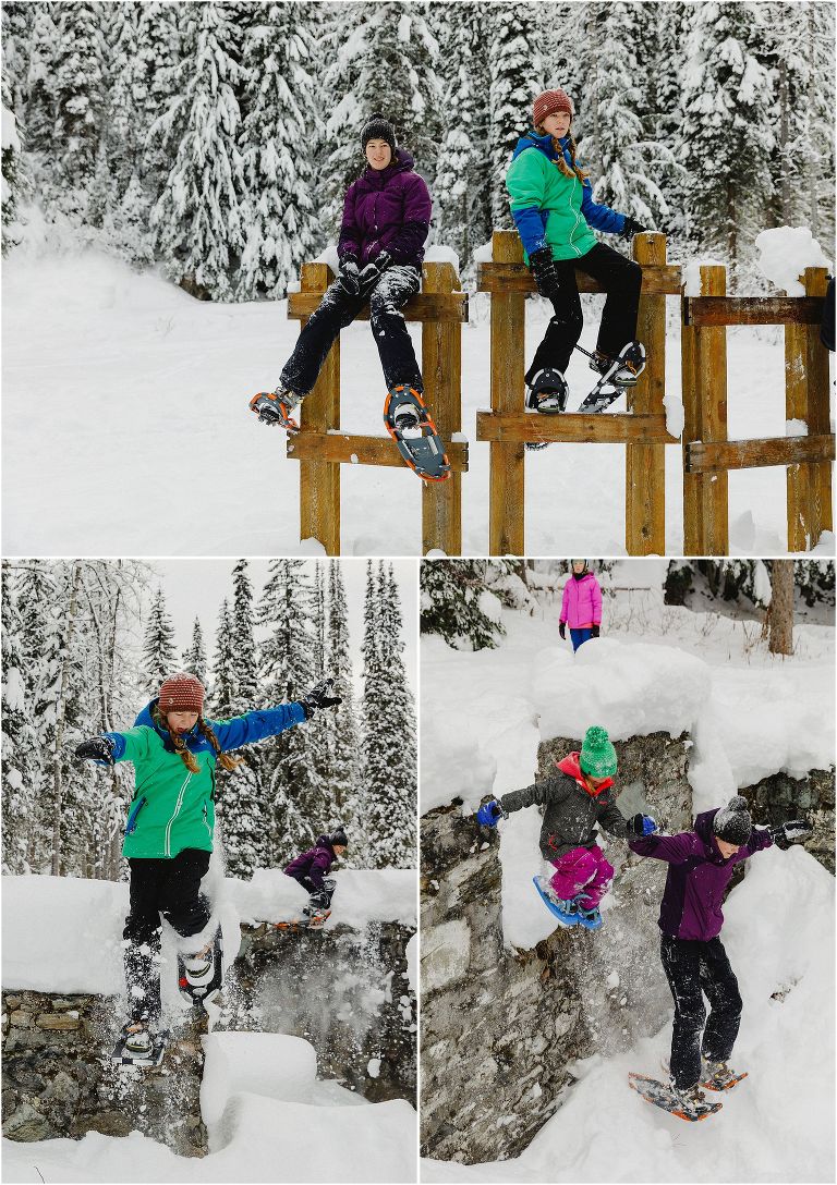 Snowshoeing in illecillewaet valley