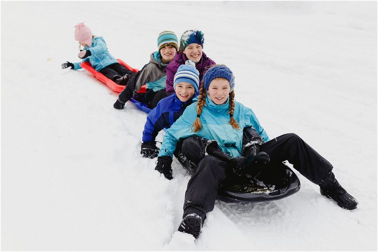 Fernie Tobogganing with kids