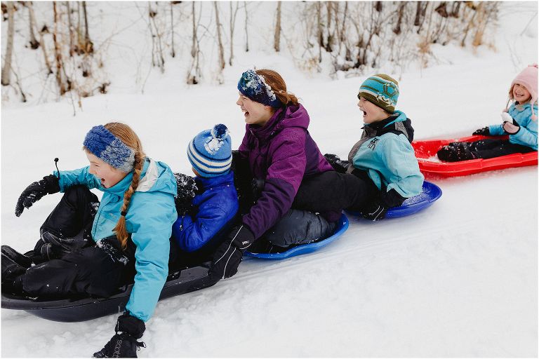 Fernie Tobogganing with kids