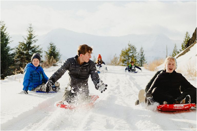 Fernie Tobogganing with kids