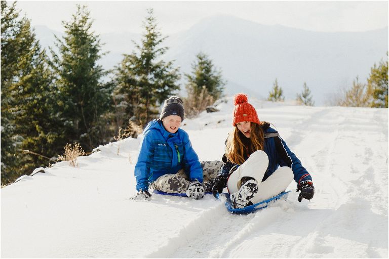 Fernie Tobogganing with kids