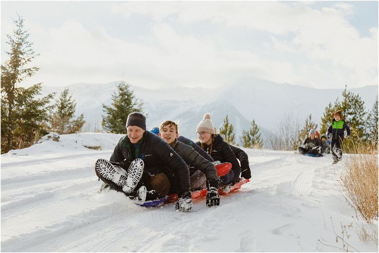 Fernie Tobogganing with kids