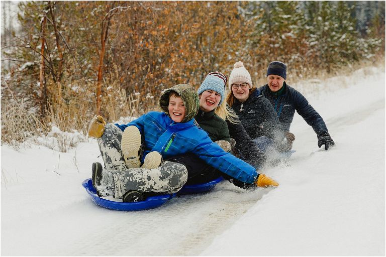 Fernie Tobogganing with kids