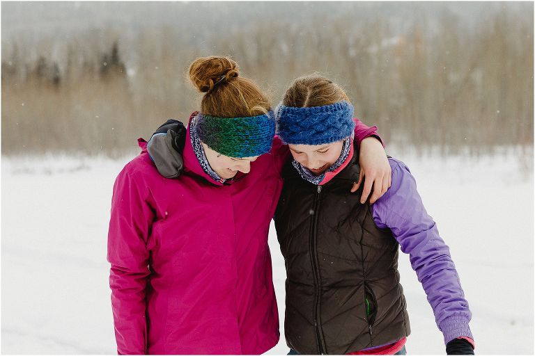 Sisters in winter