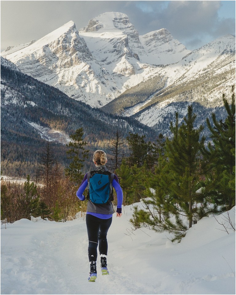 Winter Trail running Fernie Montane