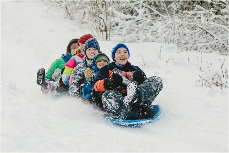 Kids Tobagganing Fernie